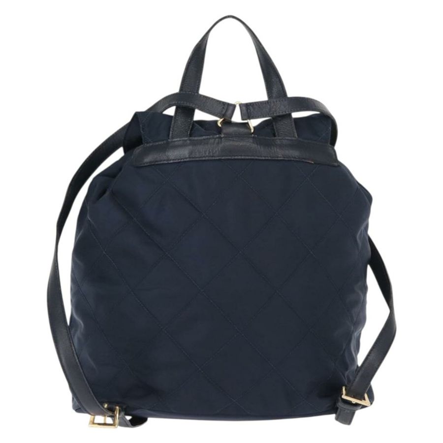 【日本直送】PRADA 雙肩包 尼龍 海軍藍 金色 正品 146671-1