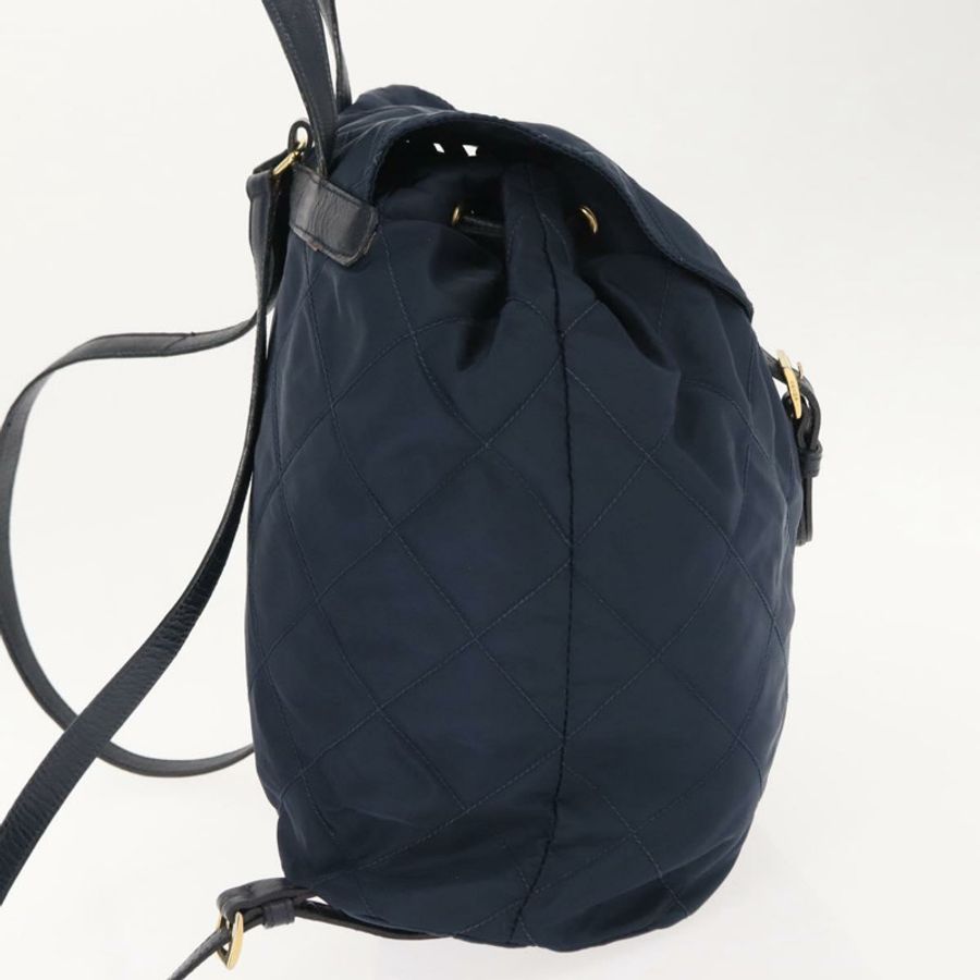 【日本直送】PRADA 雙肩包 尼龍 海軍藍 金色 正品 146671-3