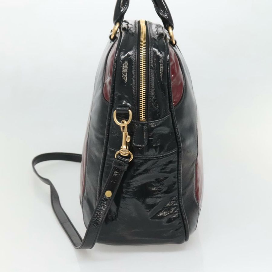 【日本直送】Miu Miu 手提包 漆皮 兩用 黑色 金色 正品 BA4312-3