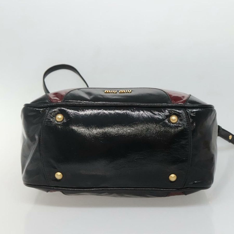 【日本直送】Miu Miu 手提包 漆皮 兩用 黑色 金色 正品 BA4312-4
