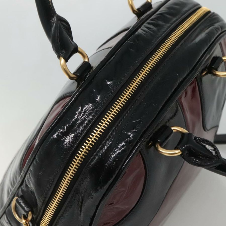 【日本直送】Miu Miu 手提包 漆皮 兩用 黑色 金色 正品 BA4312-5