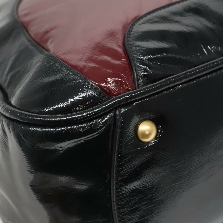 【日本直送】Miu Miu 手提包 漆皮 兩用 黑色 金色 正品 BA4312-8
