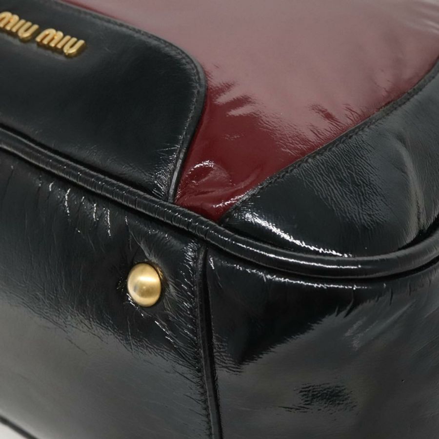 【日本直送】Miu Miu 手提包 漆皮 兩用 黑色 金色 正品 BA4312-15