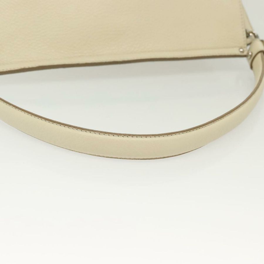 【日本直送】Salvatore Ferragamo Gancini 皮革肩背包 白色 銀色 正品 138871-7