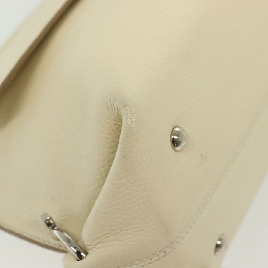 【日本直送】Salvatore Ferragamo Gancini 皮革肩背包 白色 銀色 正品 138871-14