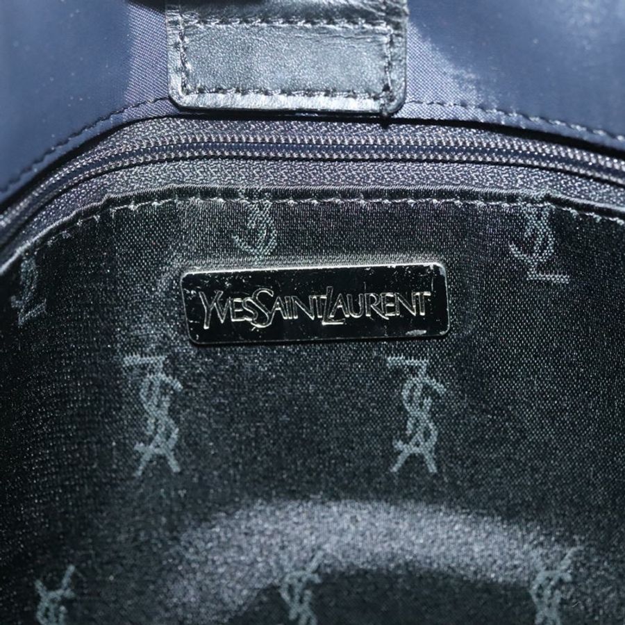 【日本直送】SAINT LAURENT 尼龍手提包 海軍藍 銀色 正品 137808-9
