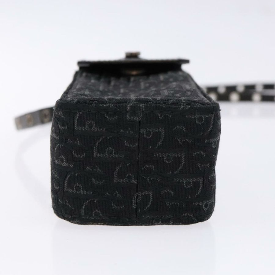 【日本直送】Christian Dior Trotter帆布肩背包 黑色 銀色 正品 135238-4