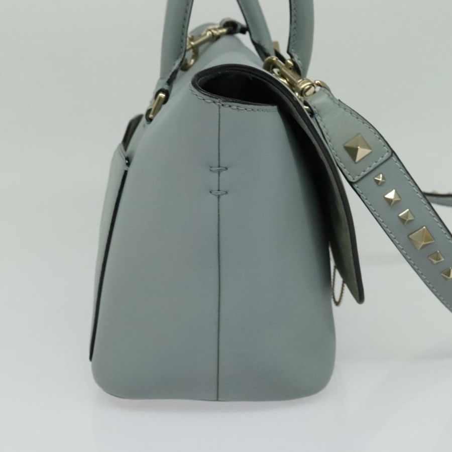 【日本直送】華倫天奴 (VALENTINO) 手提包 皮革 兩用 淺藍色 金色 正品 BA5471-2