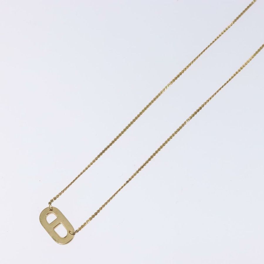 【日本直送】Christian Dior CD Logo 項鍊 金屬金 Auth 140832-9