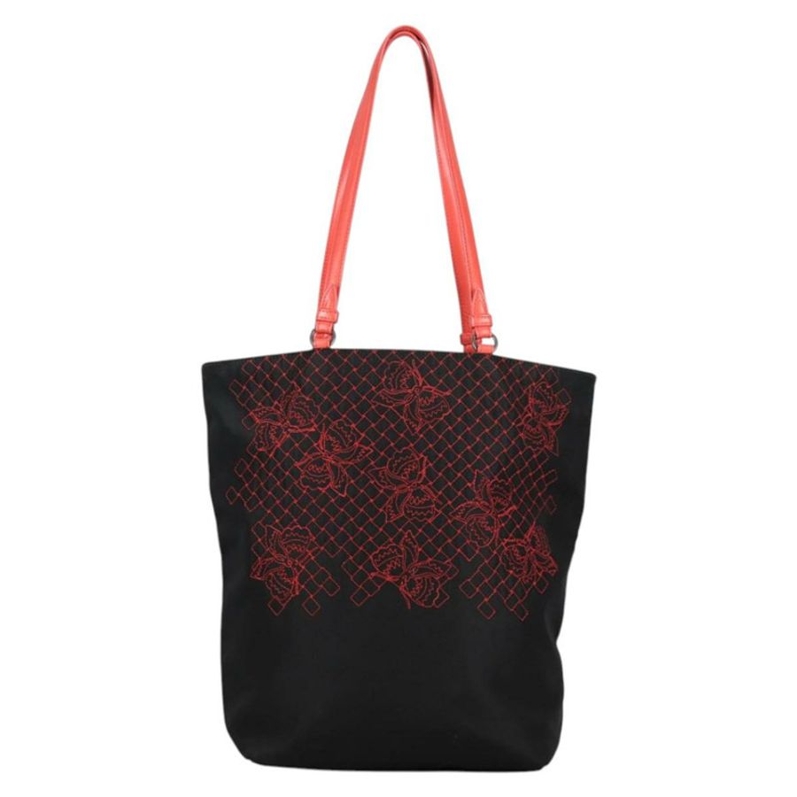 【日本直送】BOTTEGA VENETA 尼龍手提包 黑色 紅色 正品 140820V-1