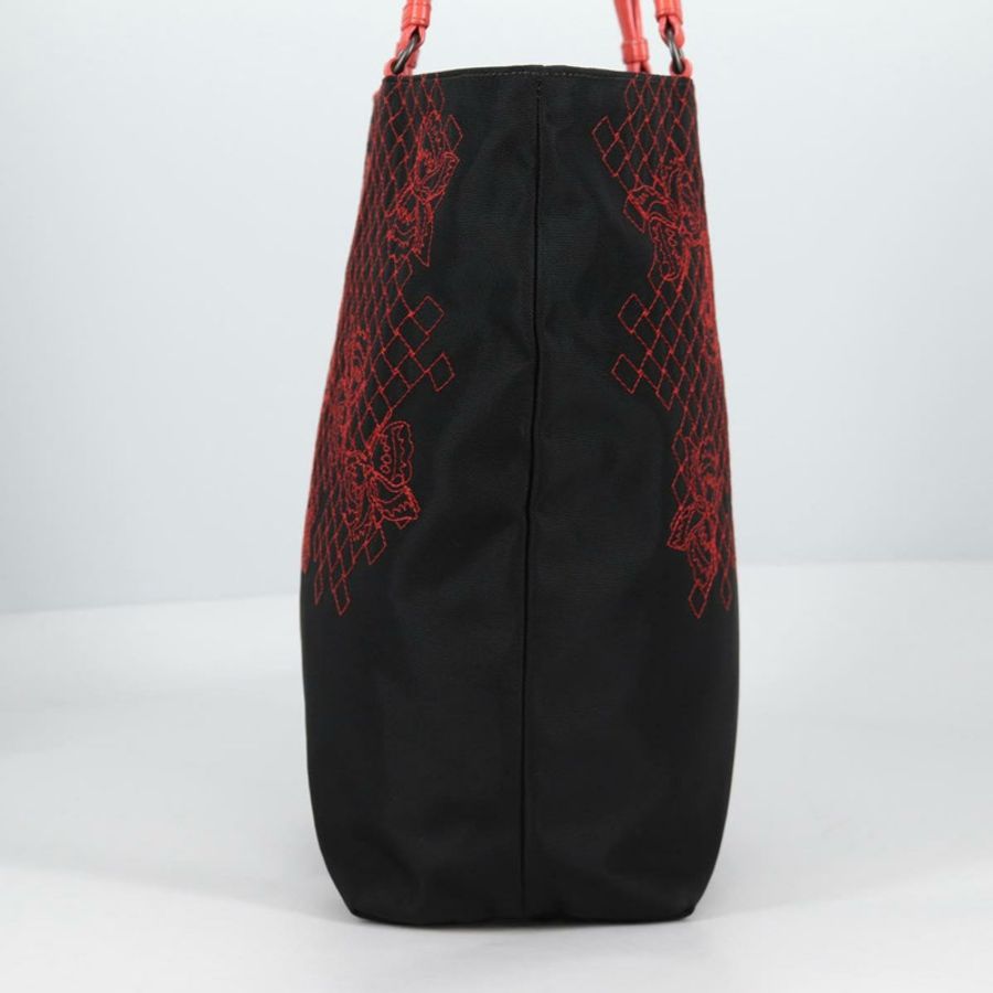 【日本直送】BOTTEGA VENETA 尼龍手提包 黑色 紅色 正品 140820V-2
