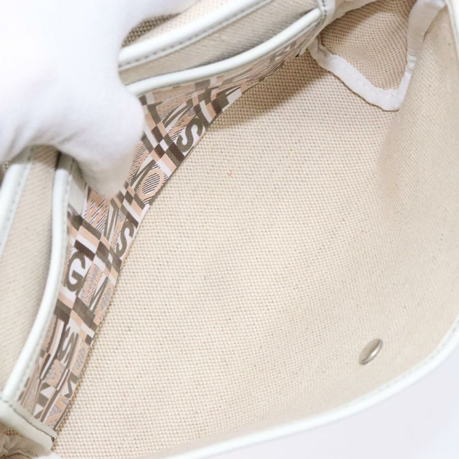 【日本直送】Salvatore Ferragamo 配件包 PVC 米色 銀色 正品 BA5509-10