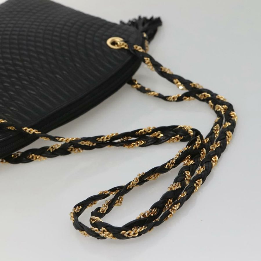 【日本直送】BALLY 鏈條單肩包 皮革 黑色 金色 正品 SW1496-6