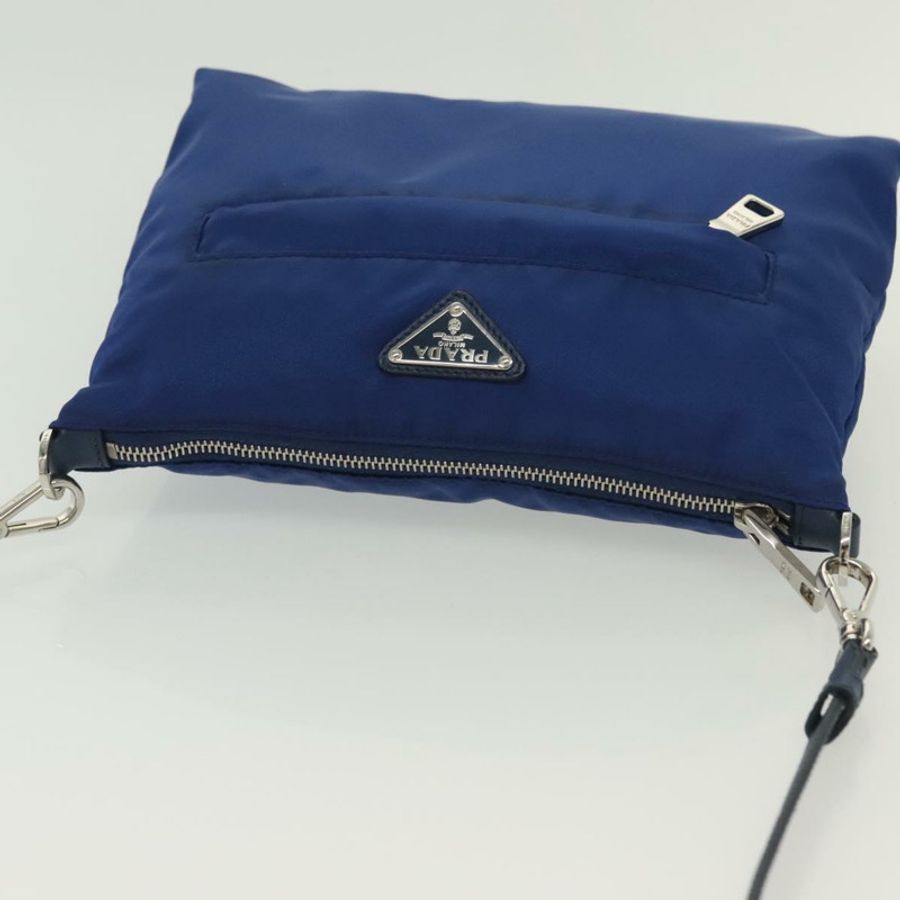 【日本直送】PRADA 尼龍肩包 藍色 銀色 正品 140970-5