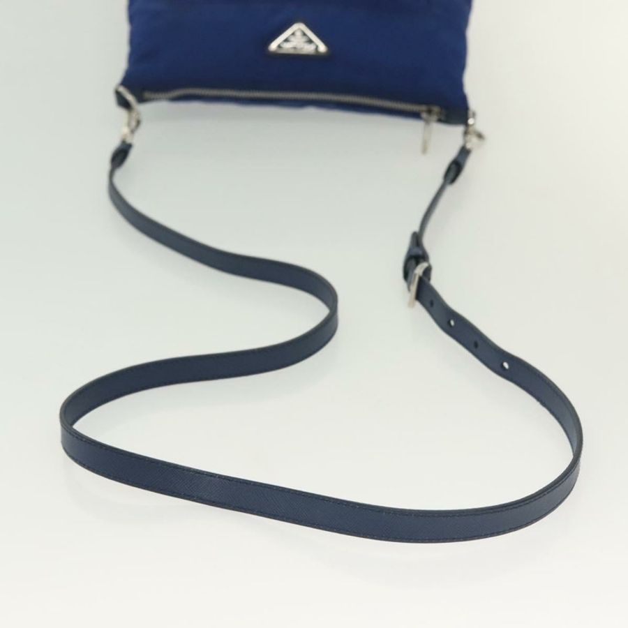 【日本直送】PRADA 尼龍肩包 藍色 銀色 正品 140970-6