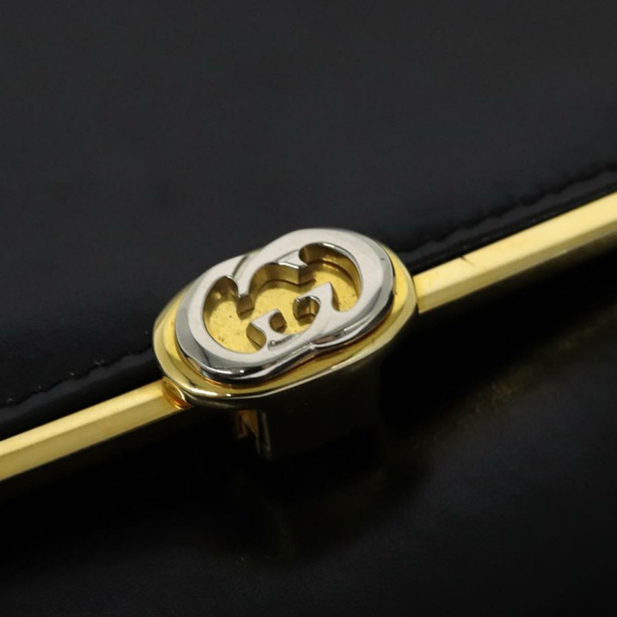 【日本直送】GUCCI 黑色金色皮革單肩包,正品編號 140948-8