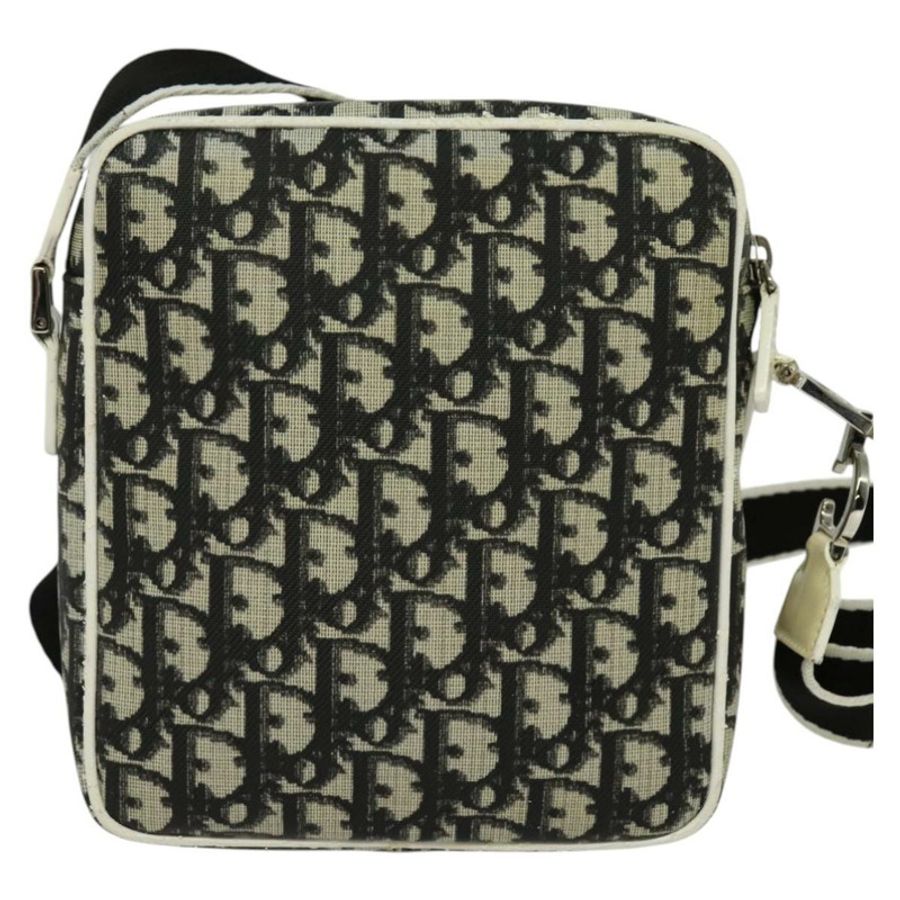 【日本直送】Christian Dior Trotter帆布肩背包 PVC黑色銀色 正品 BA5306-1