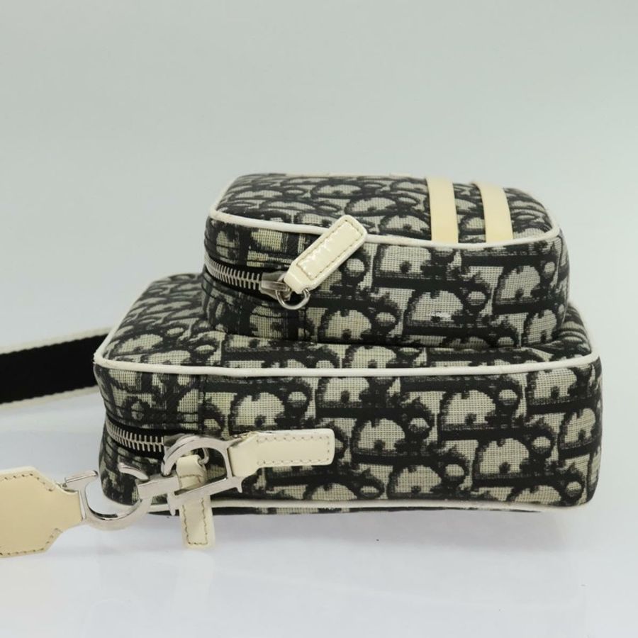 【日本直送】Christian Dior Trotter帆布肩背包 PVC黑色銀色 正品 BA5306-2