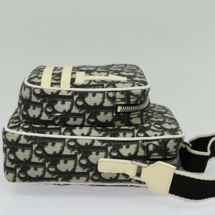 【日本直送】Christian Dior Trotter帆布肩背包 PVC黑色銀色 正品 BA5306-3