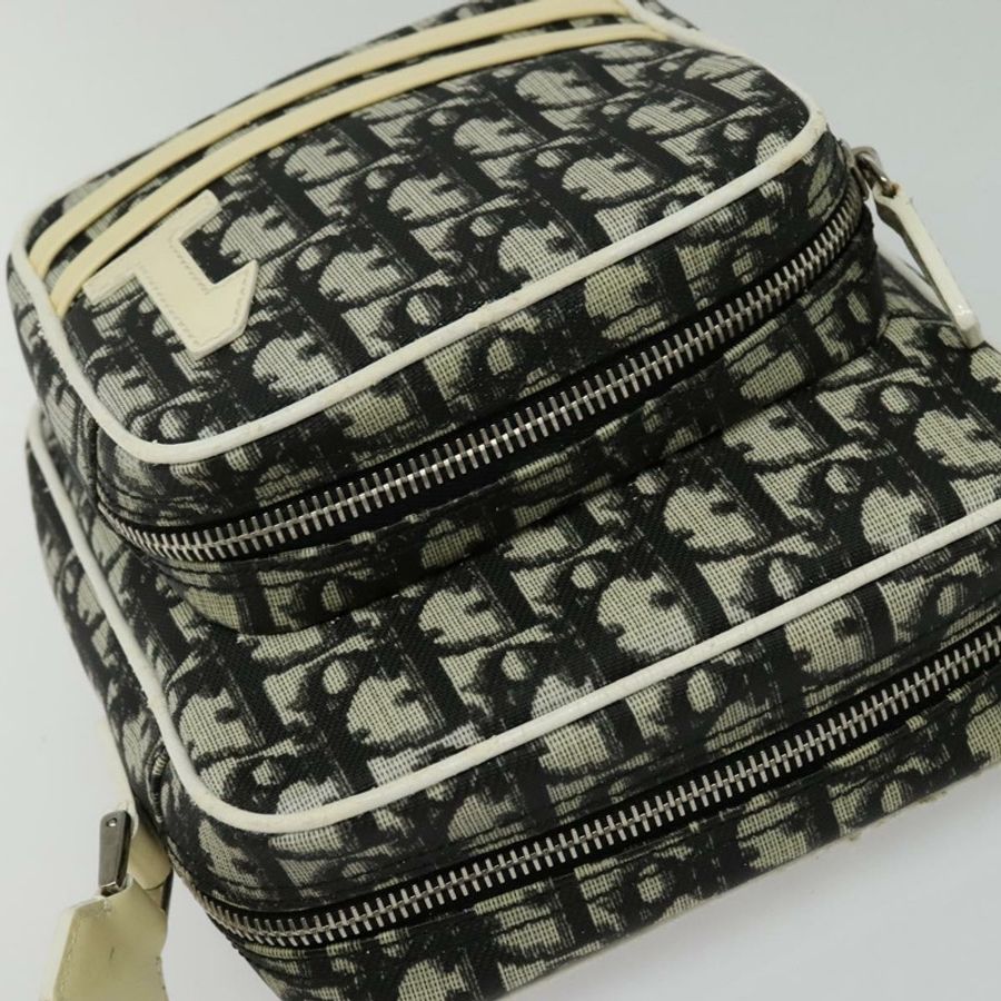 【日本直送】Christian Dior Trotter帆布肩背包 PVC黑色銀色 正品 BA5306-5