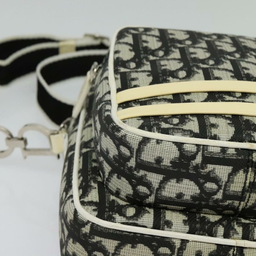 【日本直送】Christian Dior Trotter帆布肩背包 PVC黑色銀色 正品 BA5306-8