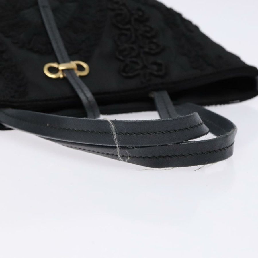 【日本直送】Salvatore Ferragamo Gancini 托特包 尼龍 黑色 金色 正品 BA5259-6