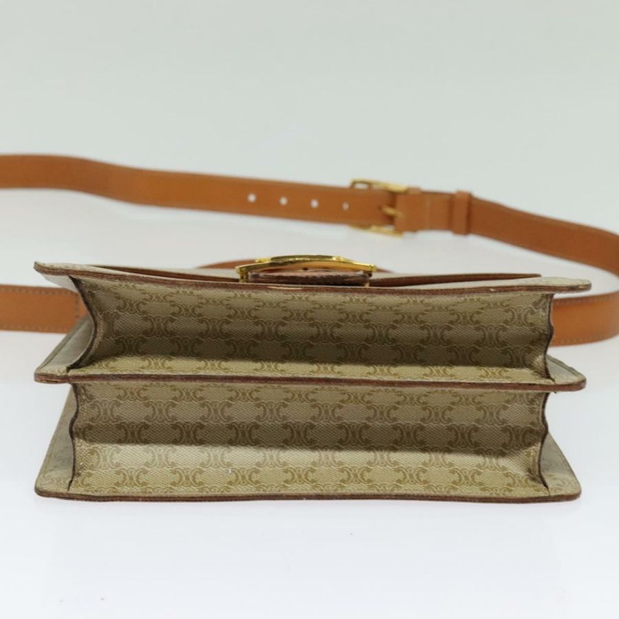 【日本直送】CELINE Macadam帆布手提包 PVC 兩用 米色 金色 正品 141009-4