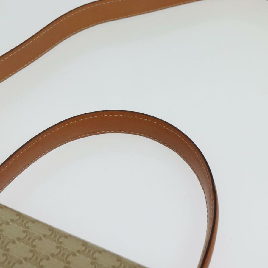 【日本直送】CELINE Macadam帆布手提包 PVC 兩用 米色 金色 正品 141009-13