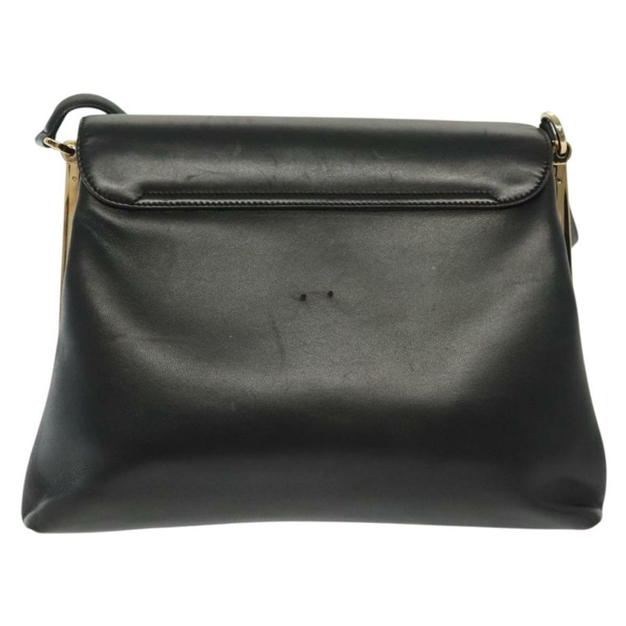 【日本直送】Salvatore Ferragamo 黑色金色皮革肩背包,正品 yk19470-1