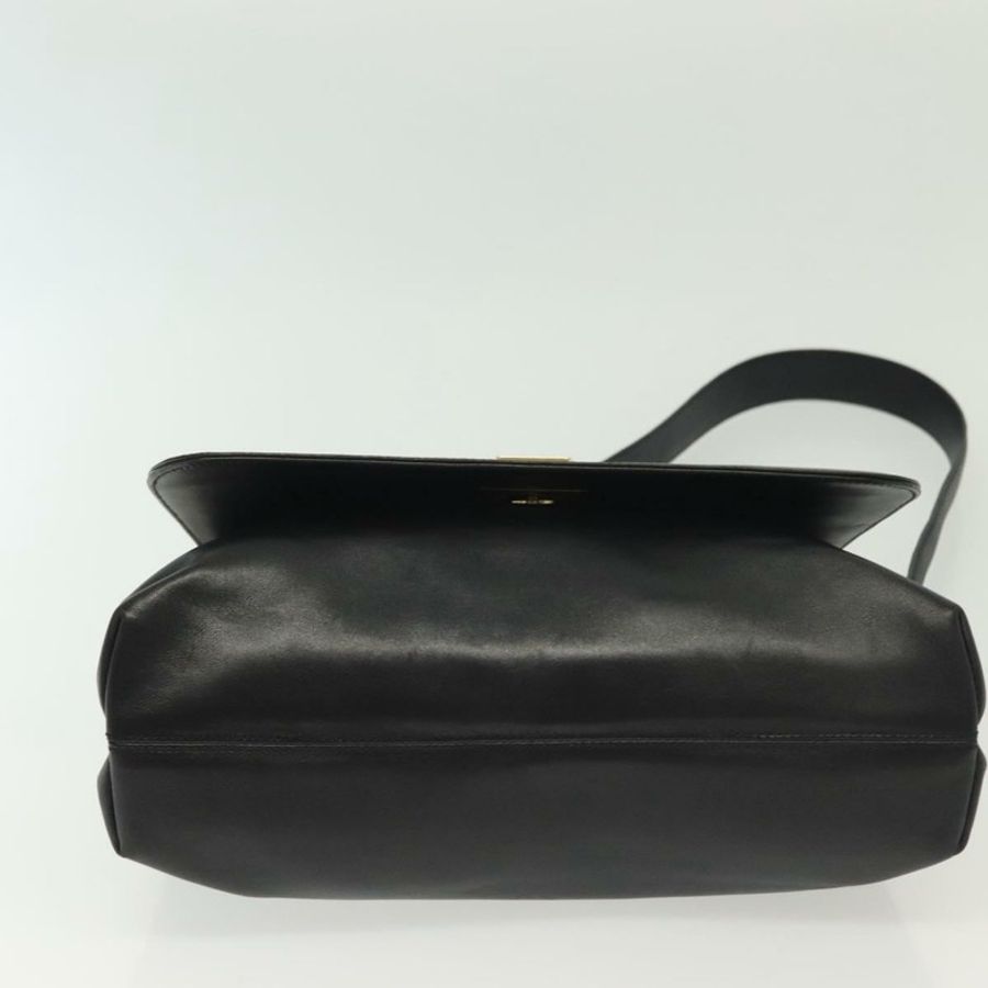 【日本直送】Salvatore Ferragamo 黑色金色皮革肩背包,正品 yk19470-5