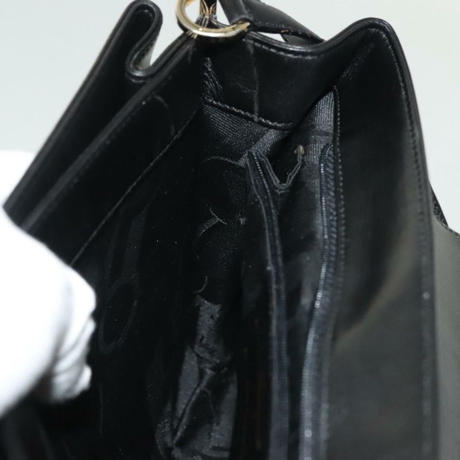 【日本直送】Salvatore Ferragamo 黑色金色皮革肩背包,正品 yk19470-19