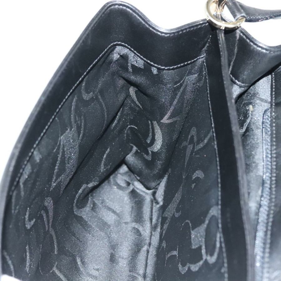 【日本直送】Salvatore Ferragamo 黑色金色皮革肩背包,正品 yk19470-21