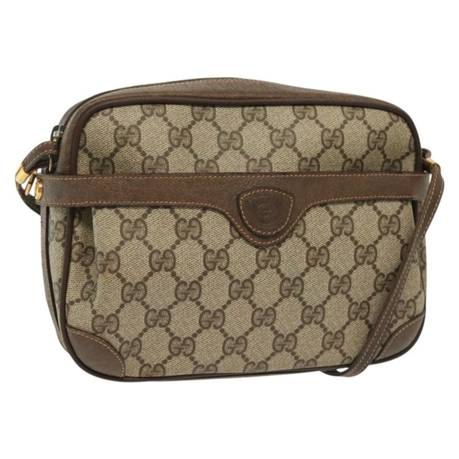 【日本直送】GUCCI GG Supreme 單肩包 PVC 米色 金色 正品 ep10845-0