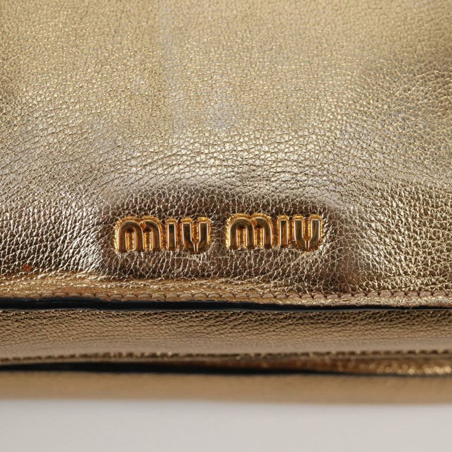 【日本直送】Miu Miu 手提包 皮革 2way 金色 正品 135307-24