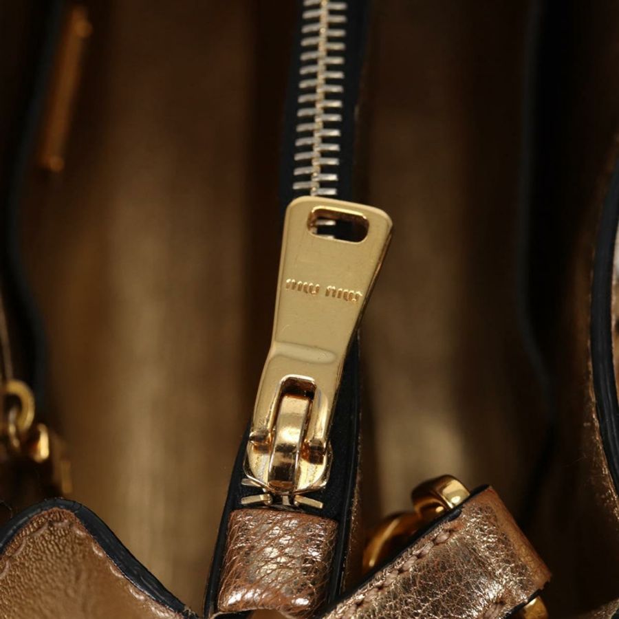 【日本直送】Miu Miu 手提包 皮革 2way 金色 正品 135307-31