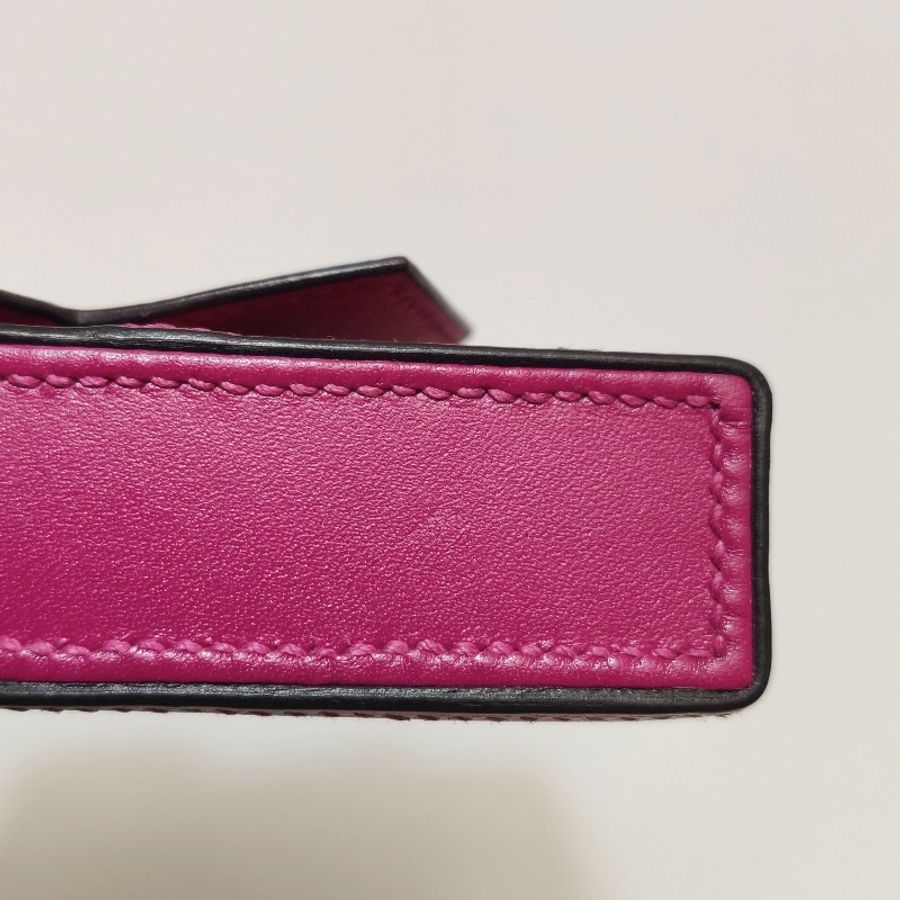 Hermes 純色斜挎包Swift牛皮銀扣L3玫瑰紫A 刻-15
