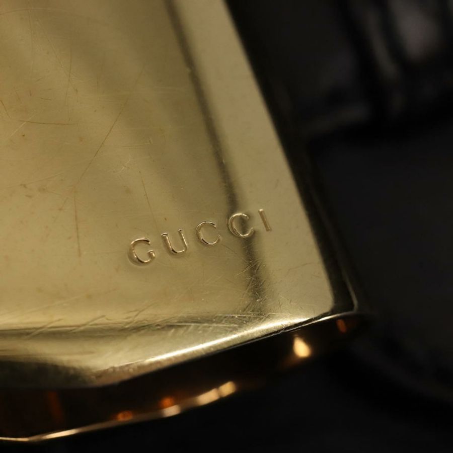 【日本直送】GUCCI GG帆布手提包 黑色金色 正品 SW1542-8