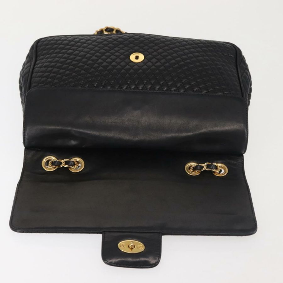 【日本直送】BALLY 鏈條單肩包 皮革 黑色 金色 正品 am9054-9