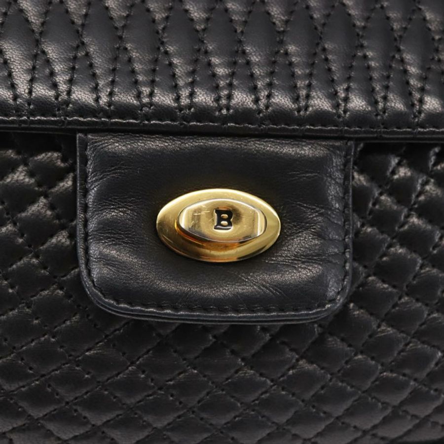 【日本直送】BALLY 鏈條單肩包 皮革 黑色 金色 正品 am9054-16