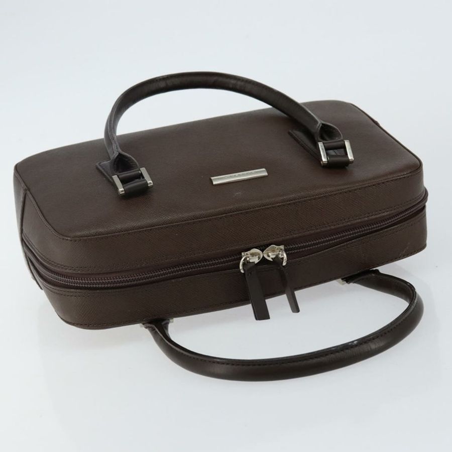 【日本直送】BURBERRY 手提包 皮革 棕色 銀色 正品 am9046-5
