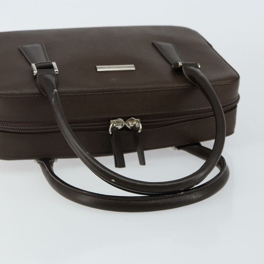 【日本直送】BURBERRY 手提包 皮革 棕色 銀色 正品 am9046-6