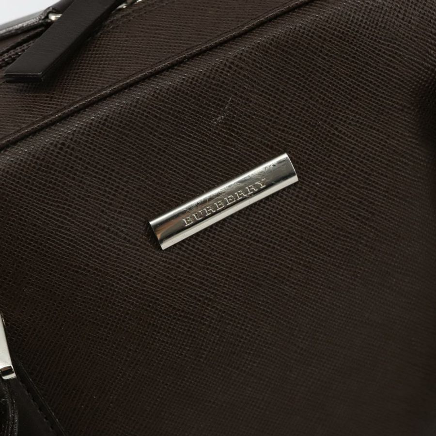 【日本直送】BURBERRY 手提包 皮革 棕色 銀色 正品 am9046-16