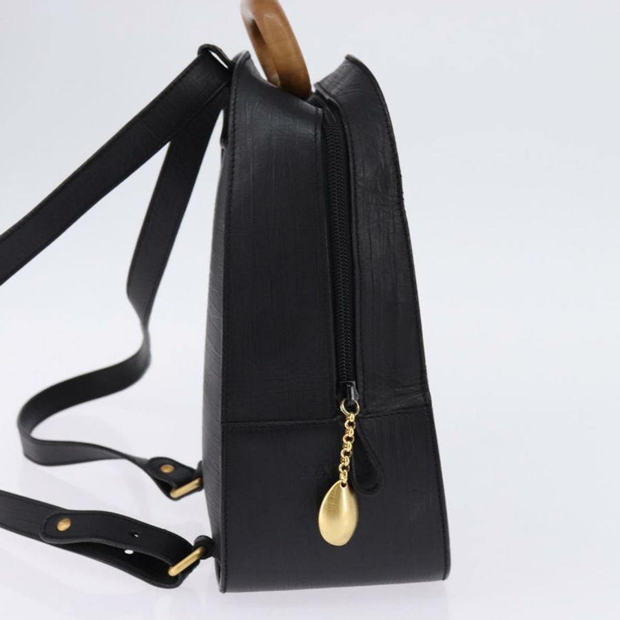 【日本直送】BALLY 皮革雙肩包 黑色 金色 正品 BA4807-3