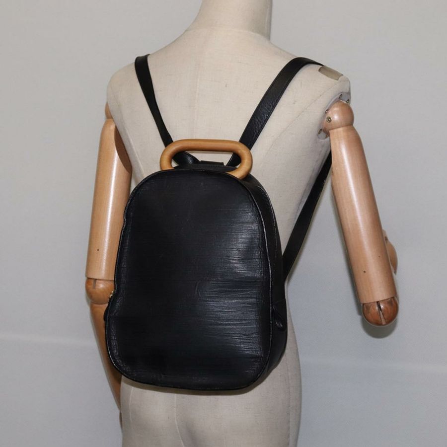 【日本直送】BALLY 皮革雙肩包 黑色 金色 正品 BA4807-22