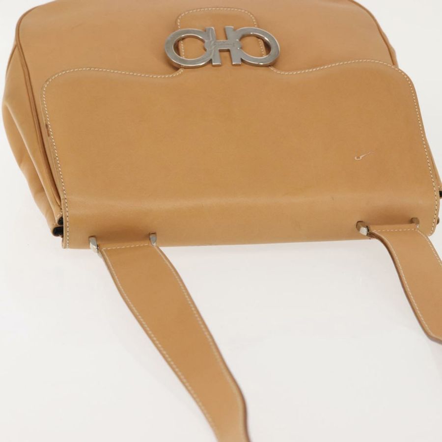 【日本直送】Salvatore Ferragamo Gancini 單肩包 皮革 棕色 銀色 正品 135337-5