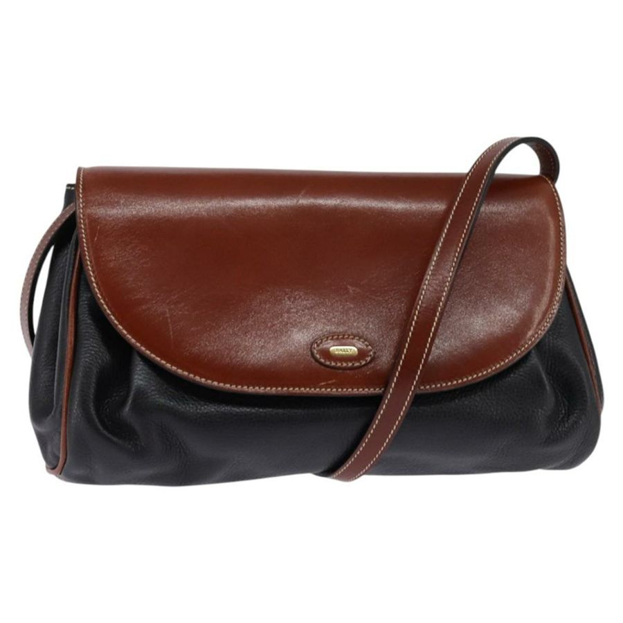 【日本直送】BALLY 黑色金色皮革肩背包 正品 BA5594-0