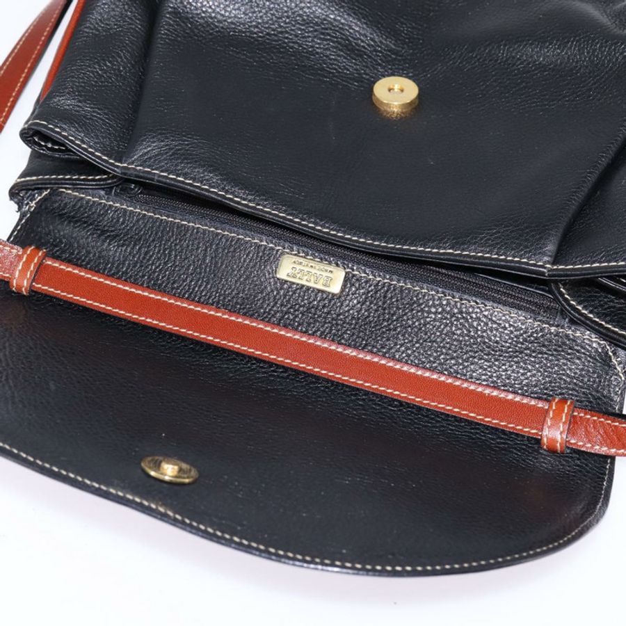 【日本直送】BALLY 黑色金色皮革肩背包 正品 BA5594-9