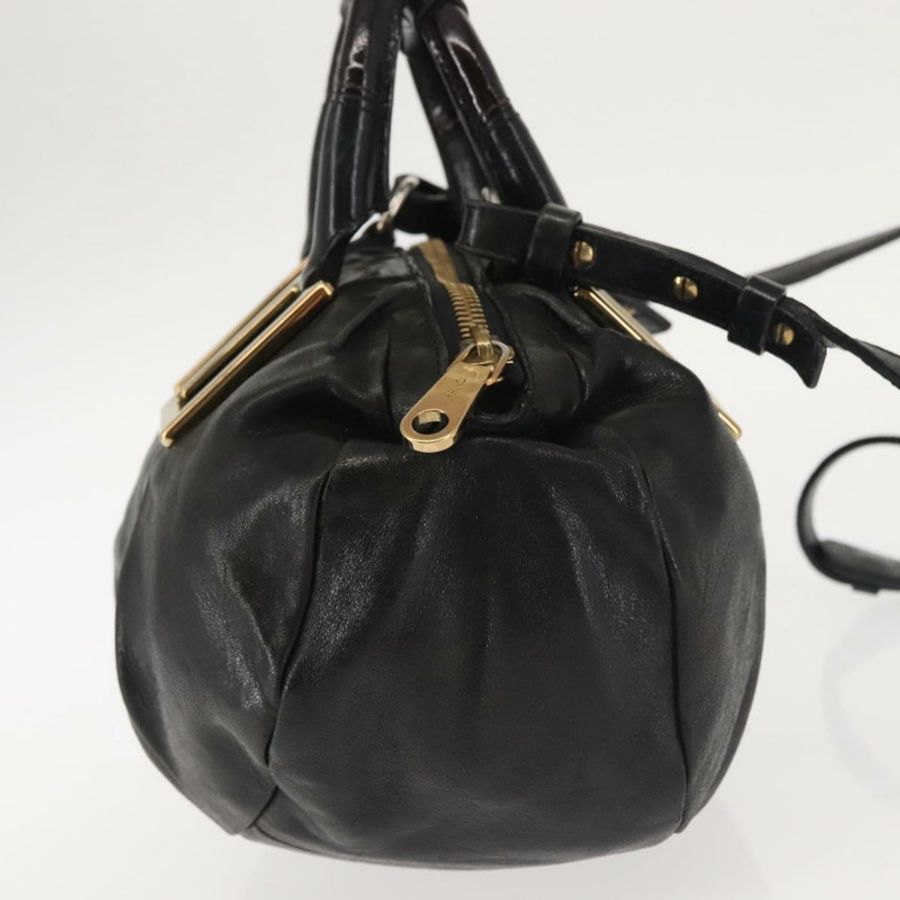 【日本直送】Chloe Etel 手提包 皮革 2way 黑色金色 正品 BA6272-3