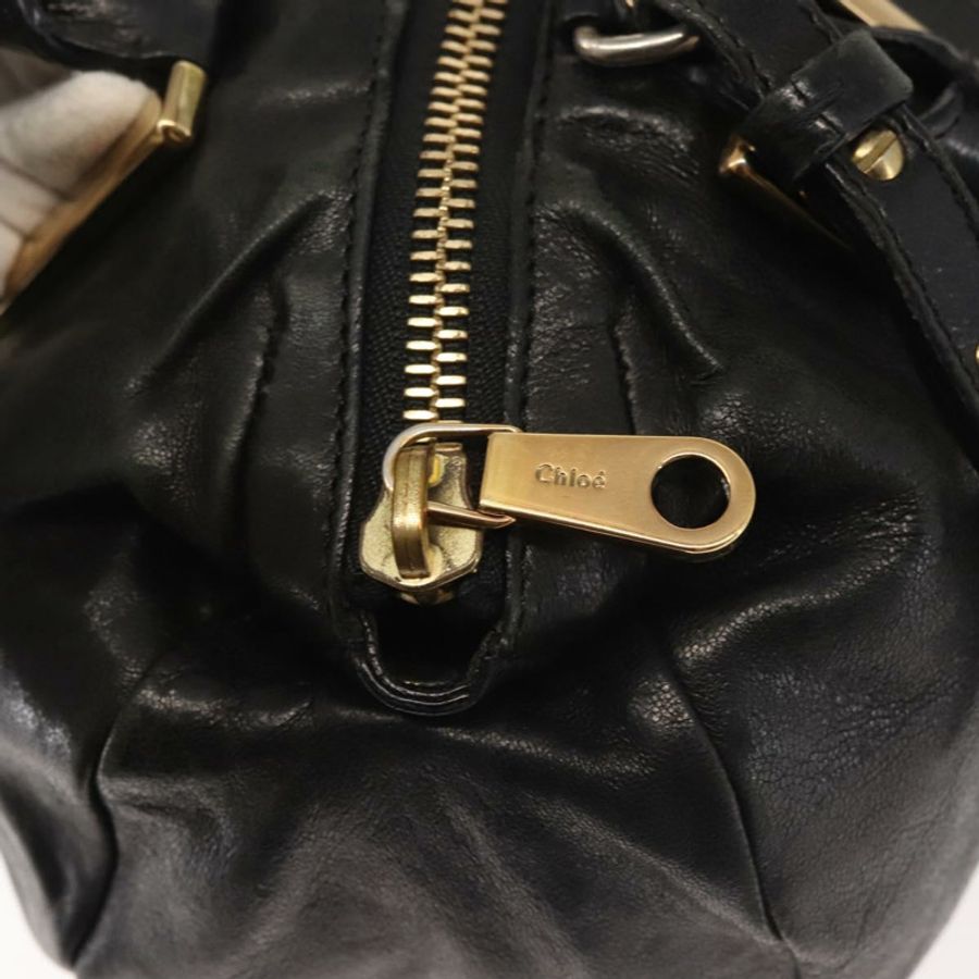 【日本直送】Chloe Etel 手提包 皮革 2way 黑色金色 正品 BA6272-9