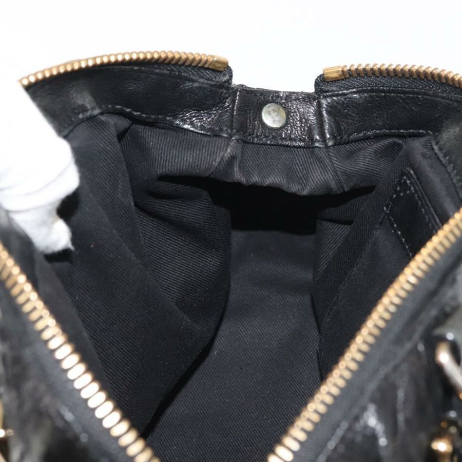【日本直送】Chloe Etel 手提包 皮革 2way 黑色金色 正品 BA6272-21